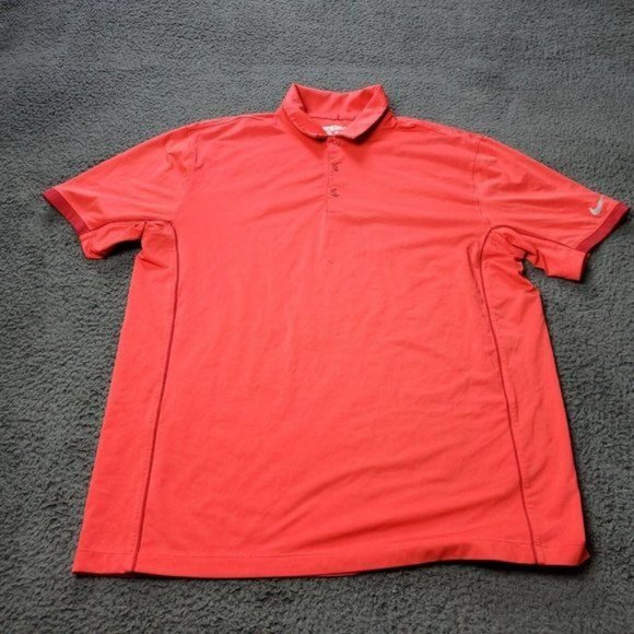 Nike Golf Polo Shirt Mens Size L Large Coral‎ Tour Performance   Short Sleeve - Picture 1 of 10